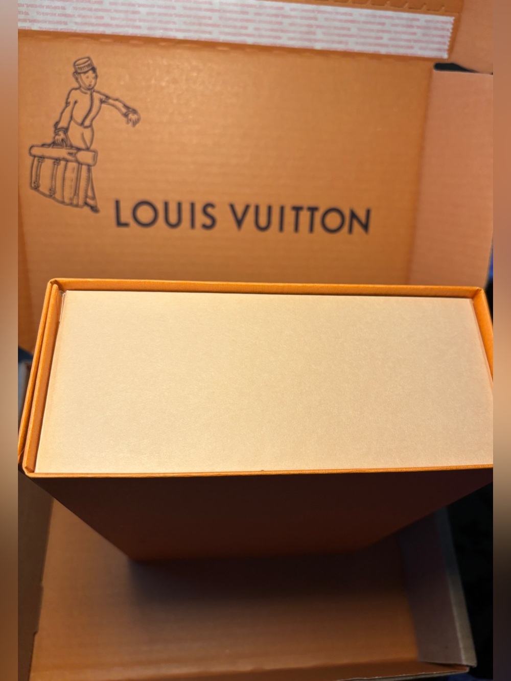 Authentic Louis Vuitton Signature Orange Textured Gift Box Approx.11” x 7” x 3” - Picture 8 of 12